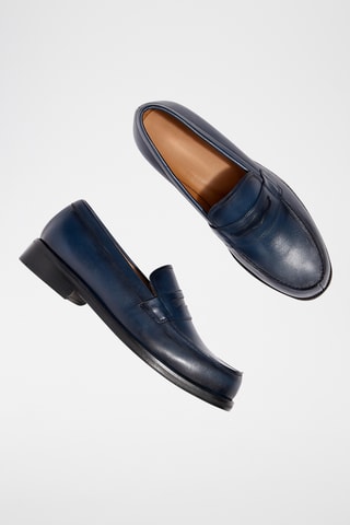 Mocassins en cuir Aurelian - Bleu marine