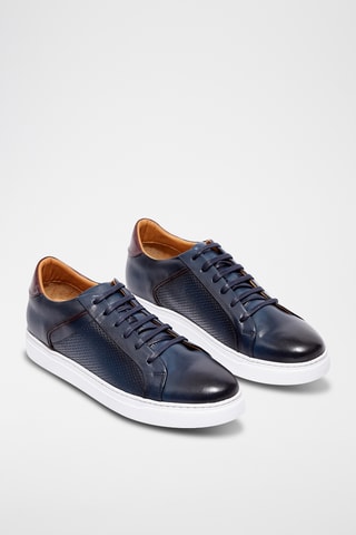 Baskets en cuir Eryon - Bleu marine