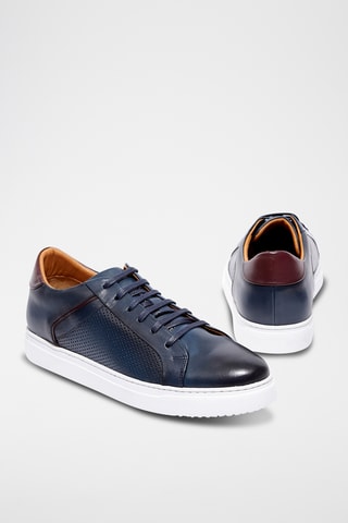 Baskets en cuir Eryon - Bleu marine