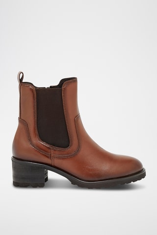 Lakleren Enkellaarzen Eni - Camel