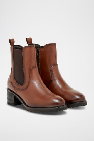 Lakleren Enkellaarzen Eni - Camel