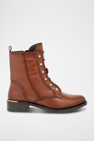 Leren Enkellaarzen Bila - Camel