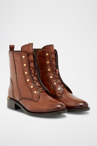 Leren Enkellaarzen Bila - Camel