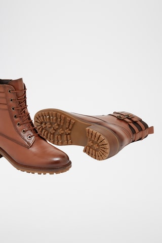 Leren Enkellaarzen Moni - Camel