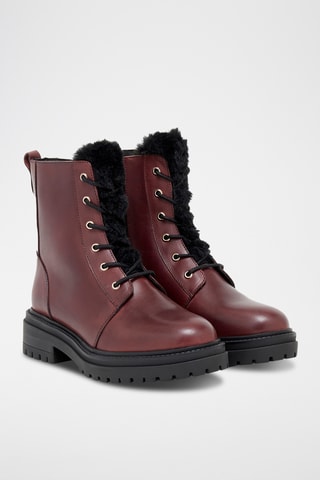 Leren Enkellaarzen Isatis - Bordeauxrood