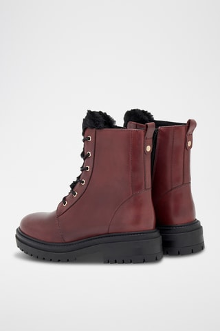 Leren Enkellaarzen Isatis - Bordeauxrood