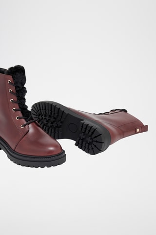 Leren Enkellaarzen Isatis - Bordeauxrood