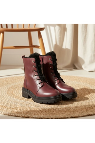 Leren Enkellaarzen Isatis - Bordeauxrood