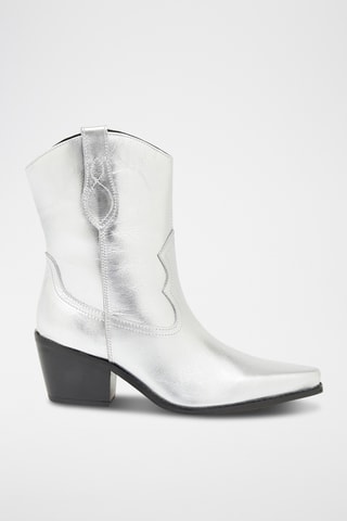 Leren Enkellaarzen Nymia - Zilverkleurig