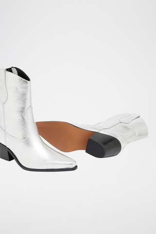 Leren Enkellaarzen Nymia - Zilverkleurig