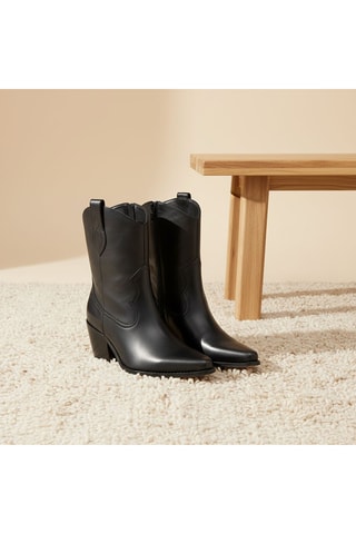 Leren Enkellaarzen Nymia - Zwart