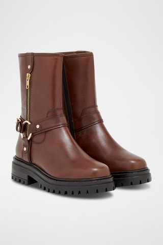 Leren Enkellaarzen Zephira - Bruin