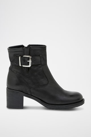 Leren Enkellaarzen Galetta - Zwart