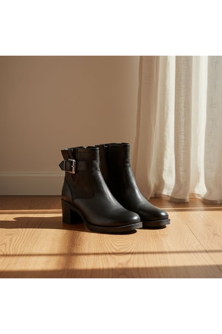 Leren Enkellaarzen Galetta - Zwart