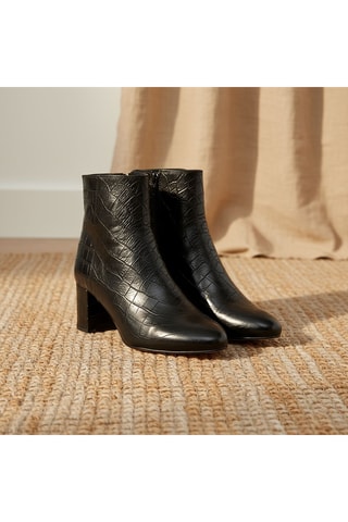 Leren Enkellaarzen Gwendoline - Zwart