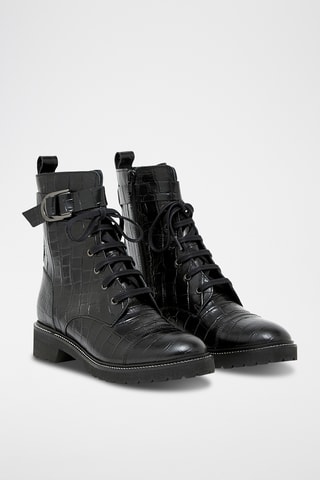 Leren Enkellaarzen Flavia - Zwart