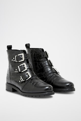 Leren Enkellaarzen Firenza - Zwart