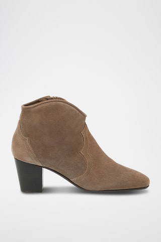Splitnubuck Enkellaarzen Fidelia - Taupe