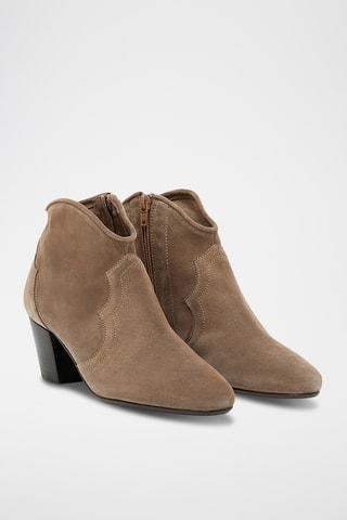 Splitnubuck Enkellaarzen Fidelia - Taupe