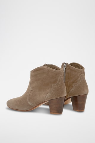 Splitnubuck Enkellaarzen Fidelia - Taupe