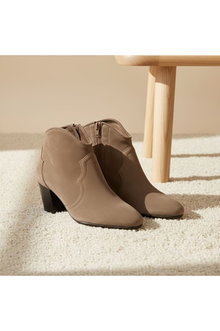 Splitnubuck Enkellaarzen Fidelia - Taupe