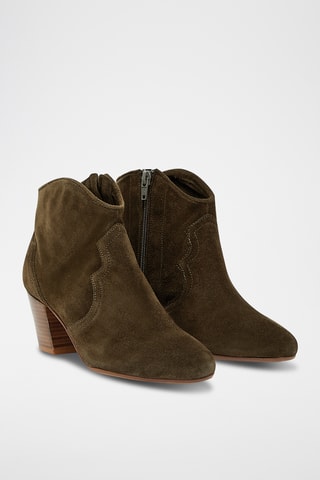 Splitnubuck Enkellaarzen Fidelia - Kaki