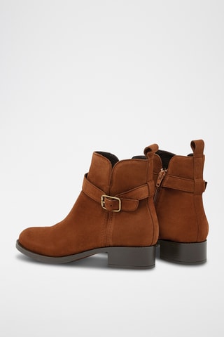 Bottines en croûte de cuir nubuck Eleonore - Camel