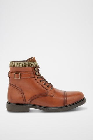 Boots en cuir Celian - Marron
