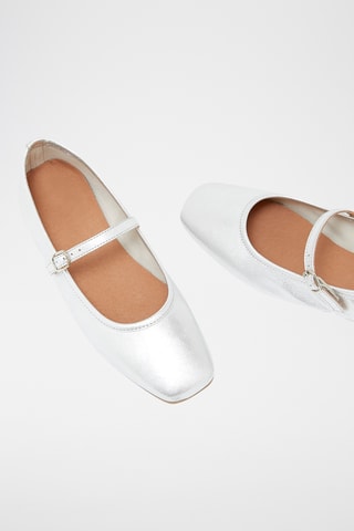 Babies en cuir de chèvre Lysandra - Argenté