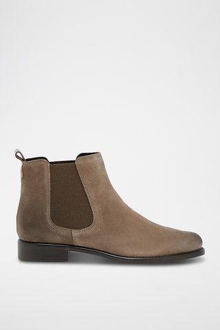 Bottines Chelsea en croûte de cuir Ludivine - Taupe