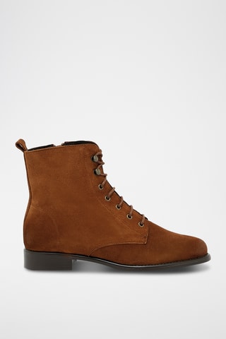 Splitnubuck Enkellaarzen Kalysta - Camel