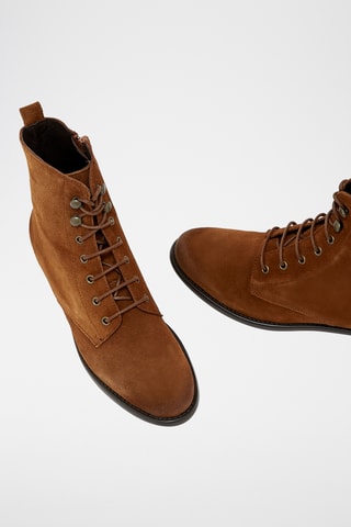Splitnubuck Enkellaarzen Kalysta - Camel