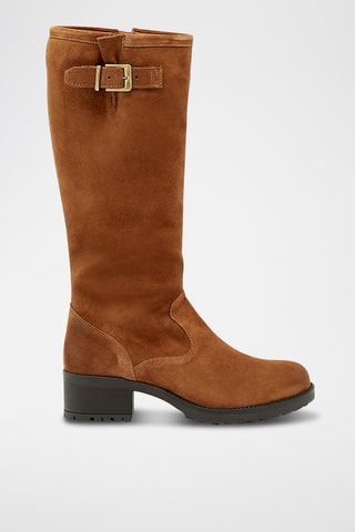 Bottes en croûte de cuir nubuck Iphigenie - Camel