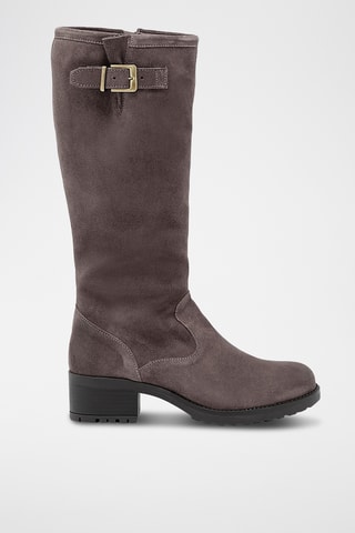Bottes en croûte de cuir nubuck Iphigenie - Taupe