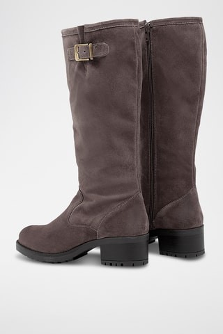 Bottes en croûte de cuir nubuck Iphigenie - Taupe
