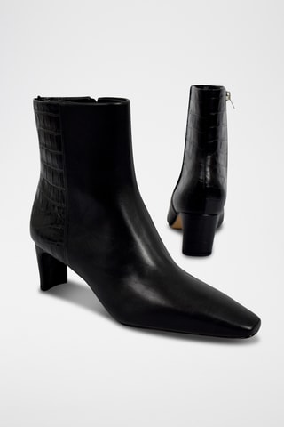 Leren Enkellaarzen Assia - Zwart