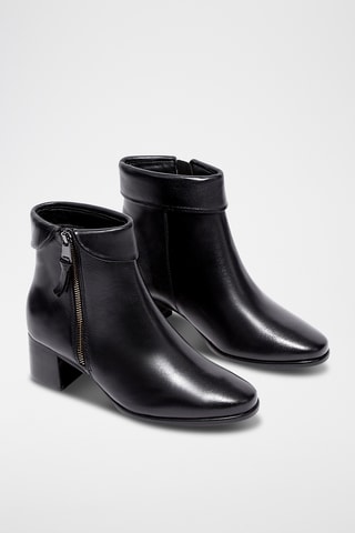 Leren Enkellaarzen Pati - Zwart