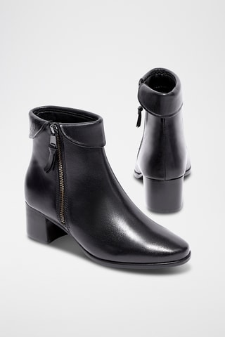 Leren Enkellaarzen Pati - Zwart