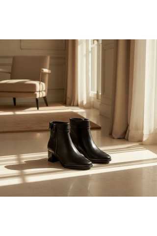 Leren Enkellaarzen Pati - Zwart