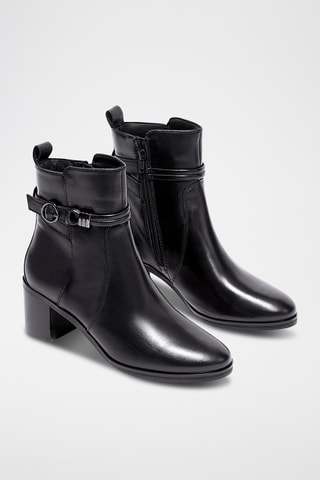 Leren Enkellaarzen Padma - Zwart