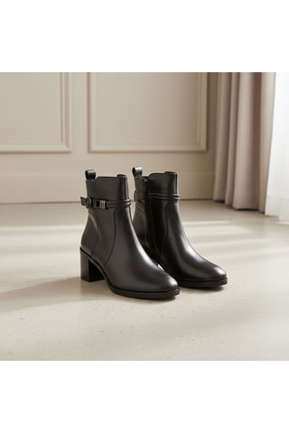 Leren Enkellaarzen Padma - Zwart