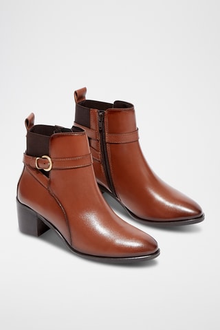 Leren Enkellaarzen Pola - Bruin