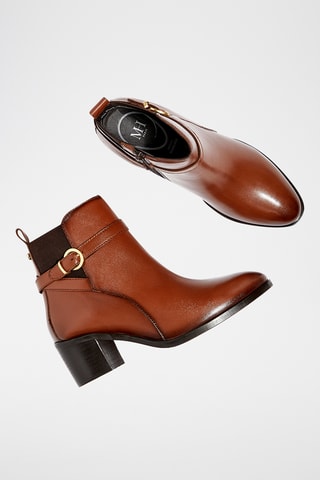 Leren Enkellaarzen Pola - Bruin