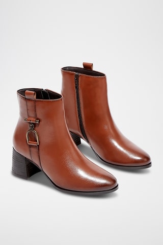 Leren Enkellaarzen Polina - Bruin