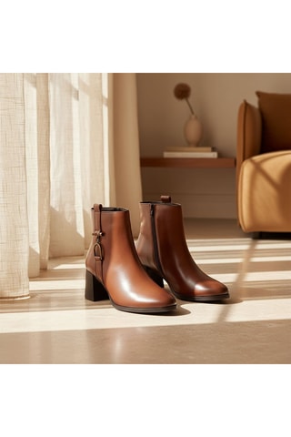 Leren Enkellaarzen Polina - Bruin