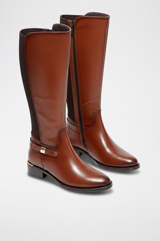 Bottes en cuir verni Bina - Marron