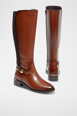 Bottes en cuir verni Bina - Marron