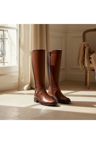 Bottes en cuir verni Bina - Marron