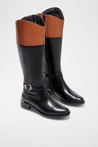Bottes en cuir verni Bilou - Noir