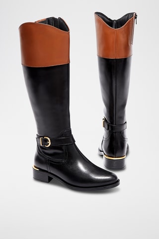 Bottes en cuir verni Bilou - Noir
